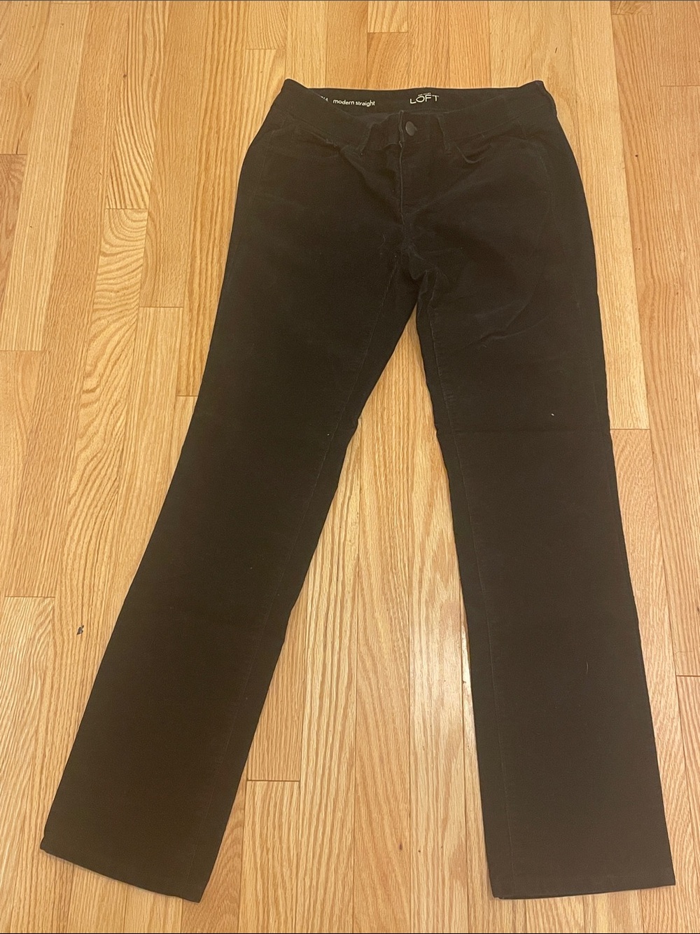 LOFT Modern Straight Corduroy Casual Pants Black (Waist 27 / Size 4)
